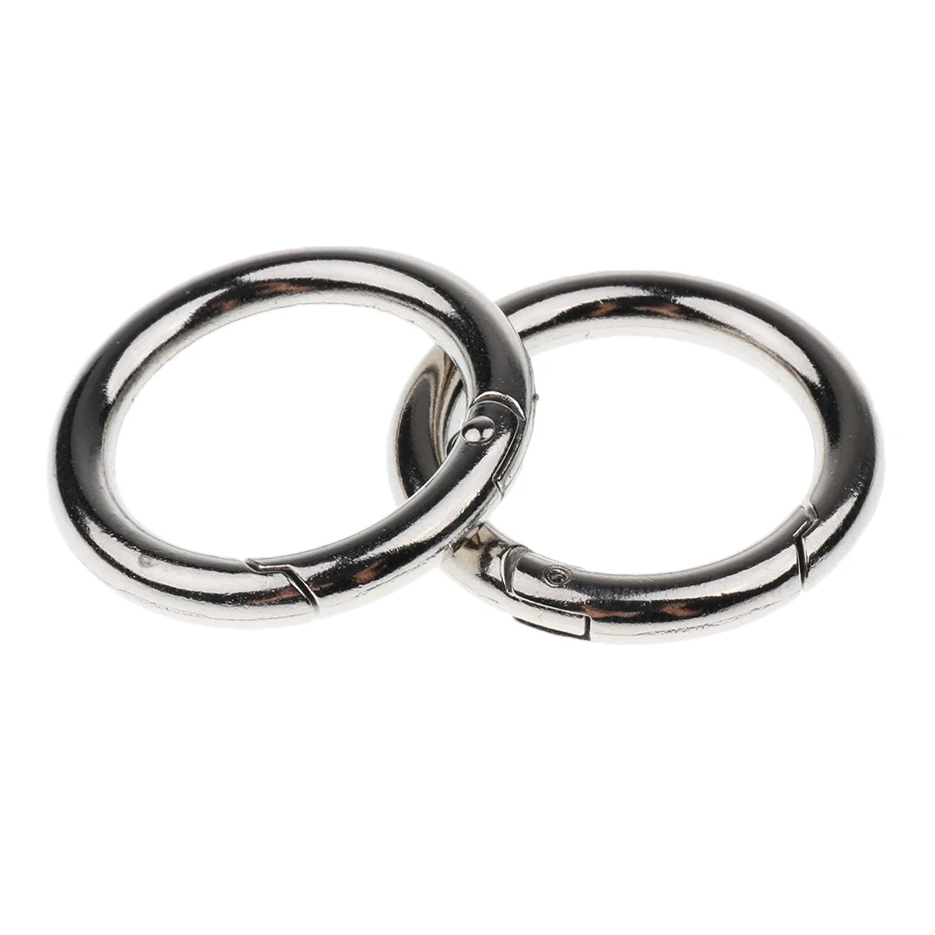 10pcs/set 30mm Ring Buckle Locking Carabiner Zinc Alloy Round Carabiner Spring Snap Clips Hook Keyring Buckle