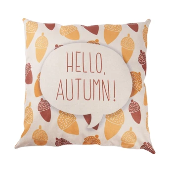 

Fall Harvest Nuts Hello Autumn Throw Pillow Case flax Home Office Living Room Sofa Car Decorative Square 18 X 18 inch:Multicolor