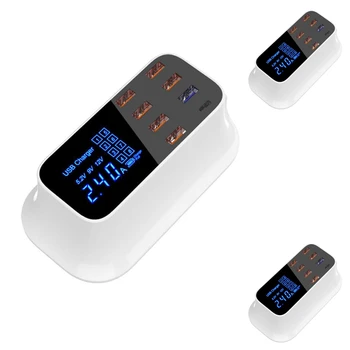 

USB 8-Port Desktop Charging Station 3.0 LED Display For Mobile Phone