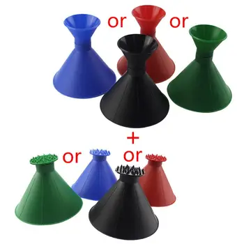

2Pcs Car Magic Window Windshield Car Ice Scraper Shaped Funnel Snow Remover Tool