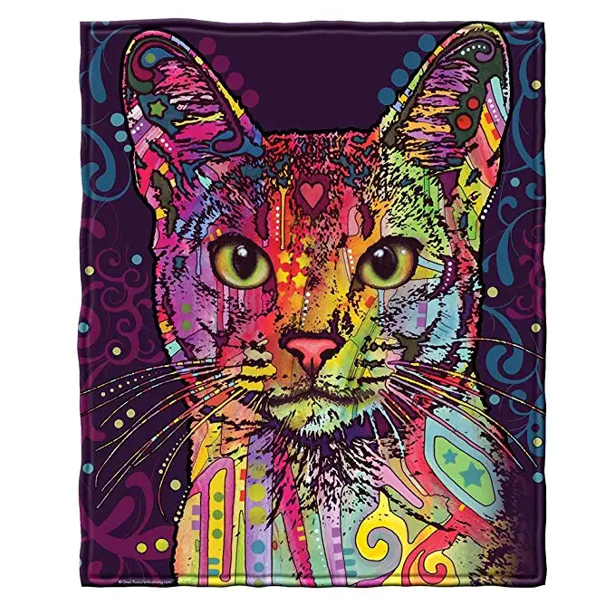 LEO00014 Прямая поставка; одеяло для кошек и собак; стиль каракули; рисованный эскиз; абстрактный дизайн; милое детское теплое одеяло из микрофибры - Цвет: LEO00014