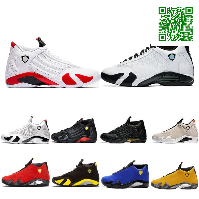 

New Arrival High Quality Retro 14 Men Basketball Shoes Black Yellow White Women Sports Sneakers Eur Size 36- 47