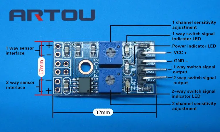2 канала Фотосенсор модуль Фоточувствительный резистор светильник обнаружения Фоточувствительный резистор модуль