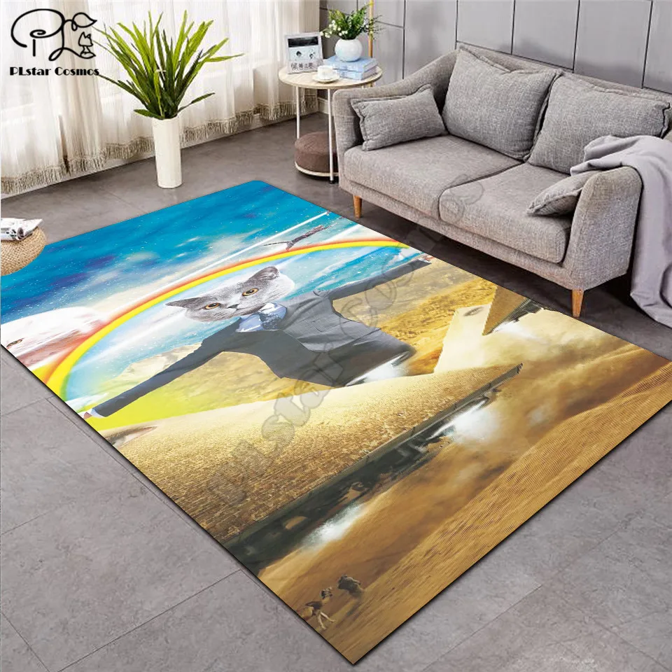 

Cat funny carpet Square Anti-Skid Area Floor Mat 3D Rug Non-slip Mat Dining Room Living Room Soft Bedroom Carpet style-03