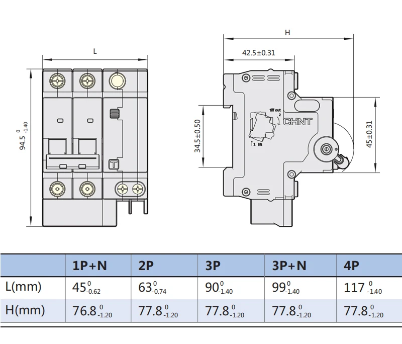 CHINT AC230/400 V NXBLE-32 3P+ N устройство остаточного тока 6 10 16 20 25 32A электромагнитный выпуск Тип D защита от утечки земли
