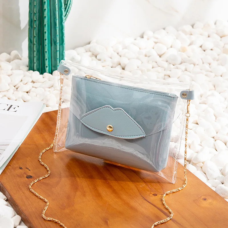 

2020 New Summer Bag Women's on New Style Korean-style Transparent Different Size Bags Bag with Chain Shoulder Versatile Fairy