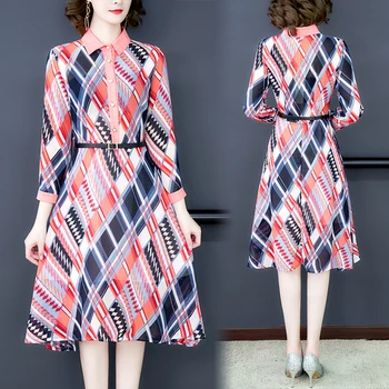 

Spring Dress For Women Sashes Luxury Women Dresses Korean Ladies Dresses Vestidos De Fiesta De Noche Dress Shirt Vertido Mujer