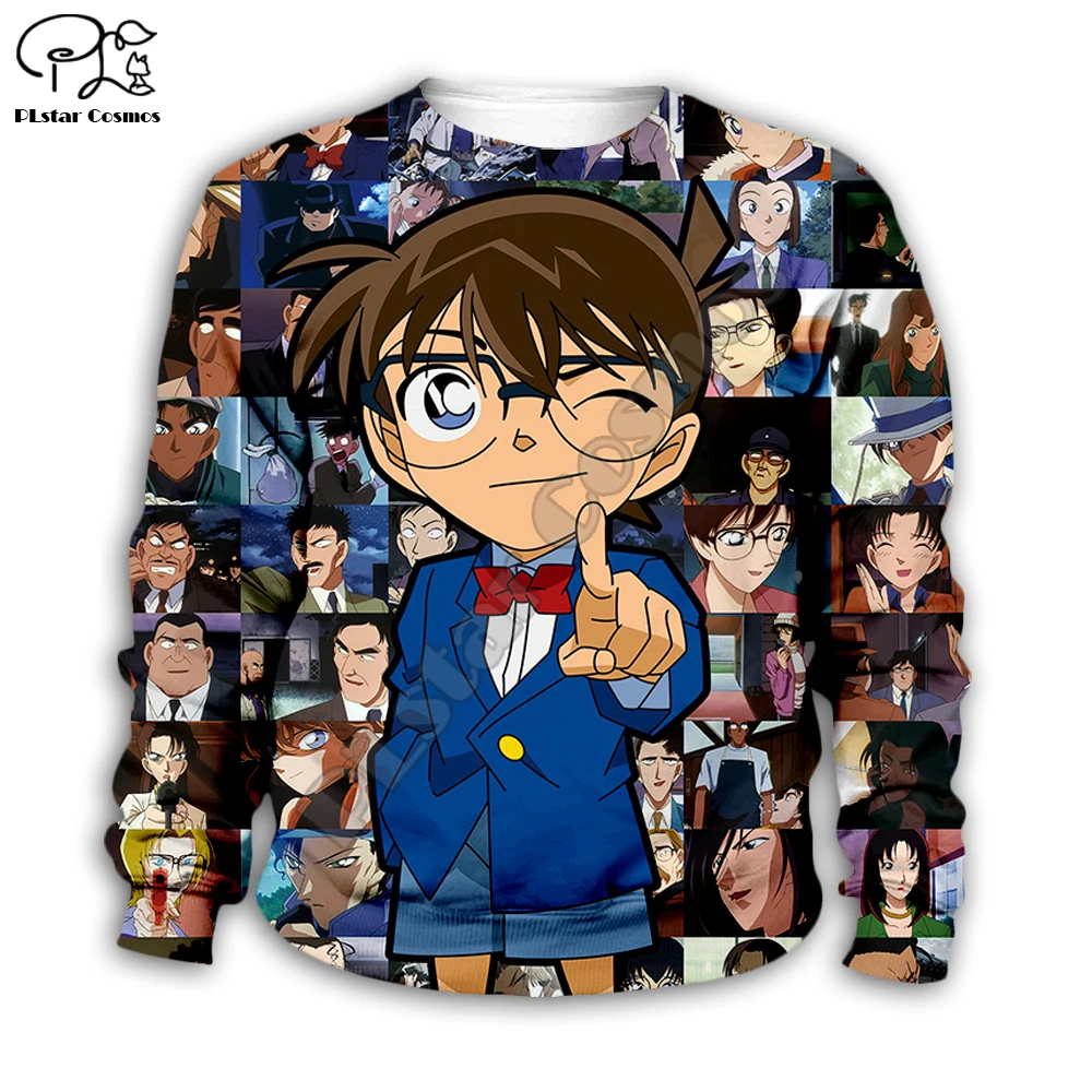 Новинка, толстовка с капюшоном с 3D принтом в виде аниме «kawaii Detective Conan» для маленьких мальчиков, Толстовка/куртка/футболка, спортивный костюм для малышей, штаны для девочек