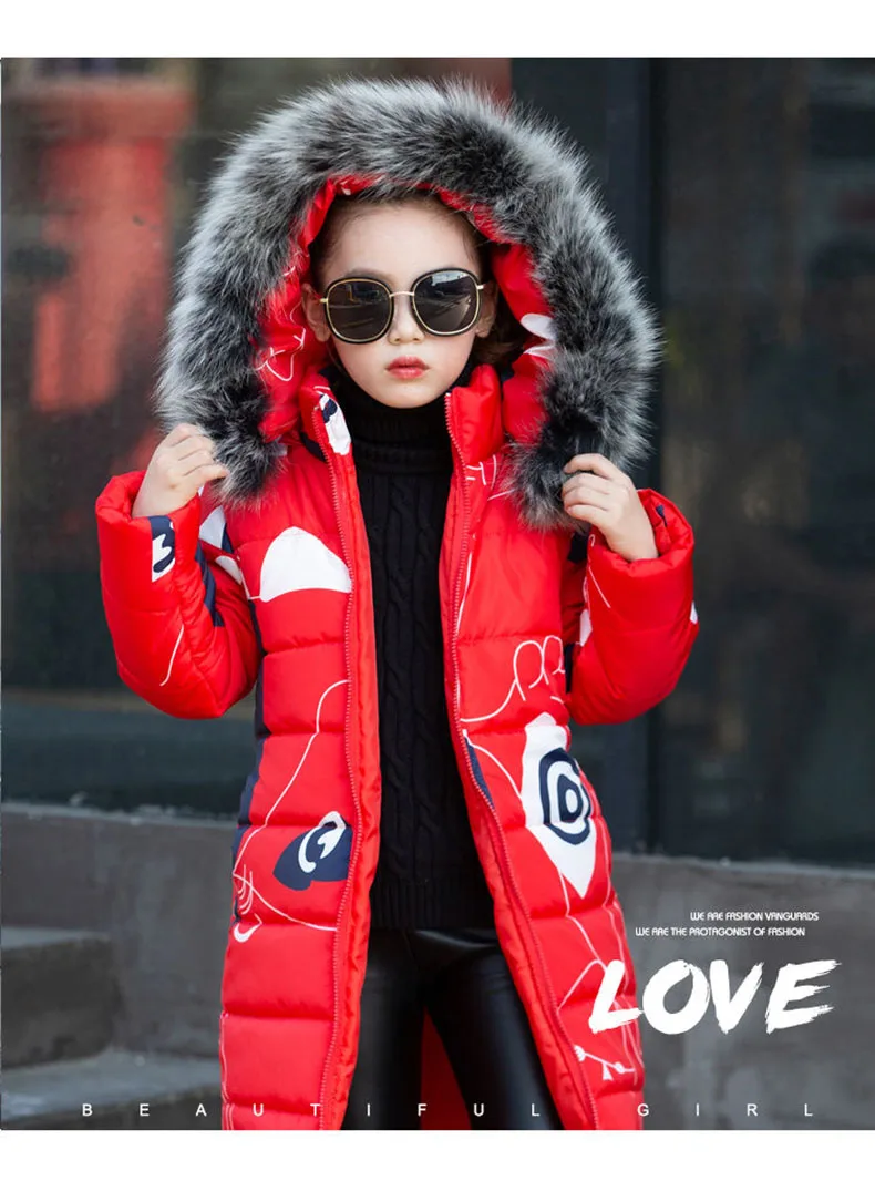 Kids Winter Jacket For Girls 2019 Fashion Brand Girl Down Jacket Warm Child Down Parkas Coat 4 5 6 7 8 9 10 11 12 13 14 Years