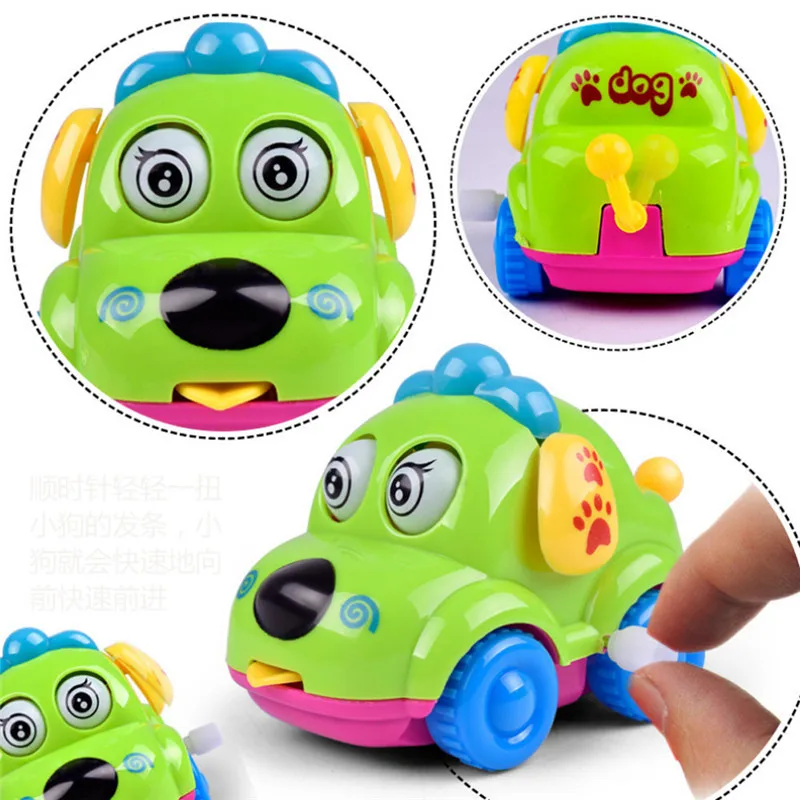 Hot Sale Children Clockwork Funny Wind Up Toys Cartoon Puppy Tongue Clockwork Car Educational Toys fro kids