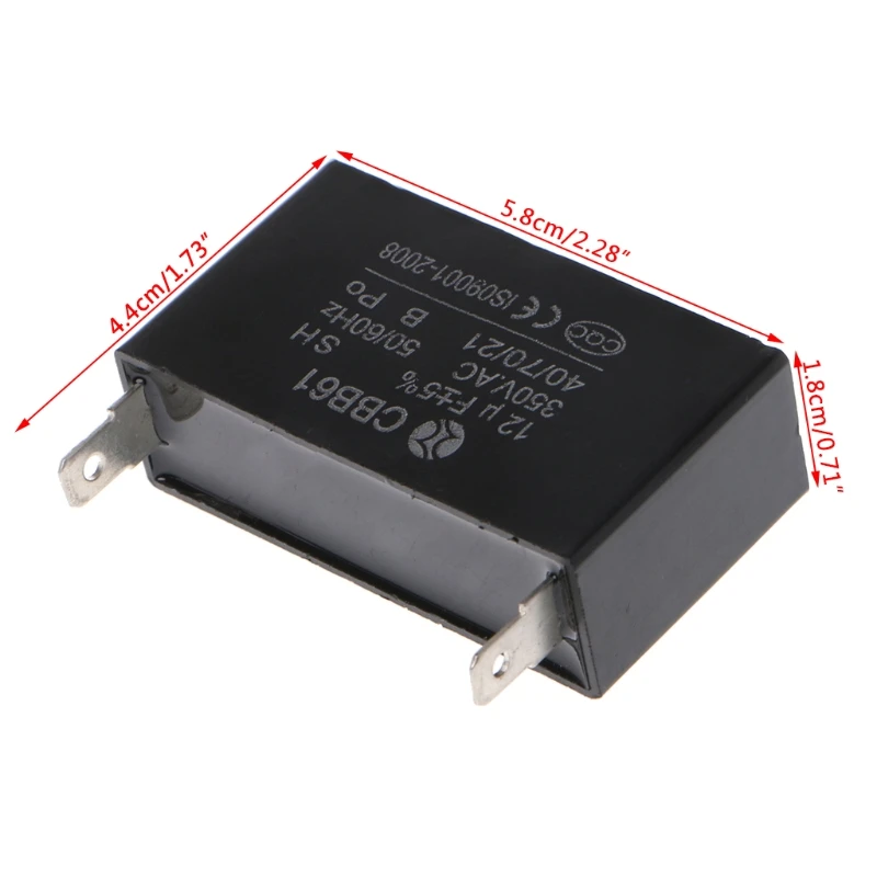 Brushed Motor 12uF Generator Capacitor Generator CBB61 12uF 50/60Hz 350VAC Fan Motor