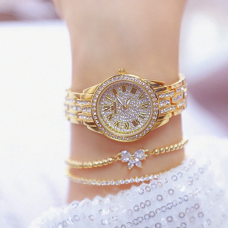 

Watch Women 2019 luxury brand Fashion Rose Gold diamond Ladies Wrist Watches Crystal Female Watches For Women Relogio Feminino