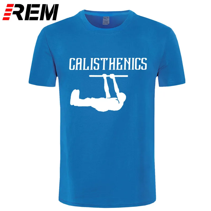blue white Calisthenics футболка Calisthenics лучшая спортивная футболка мужская большая футболка с принтом короткий рукав 100 хлопок Модная забавная футболка - Цвет: blue white