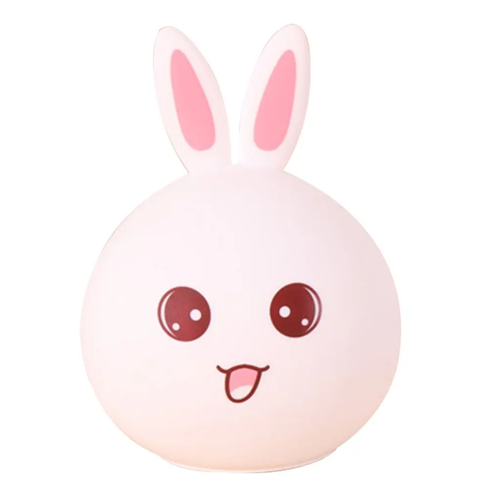 

Cute Rabbit Silicone Led Night Light Usb Rechargeable Baby Bedroom Night Lamp Touch Sensor Light For Children Baby Gift