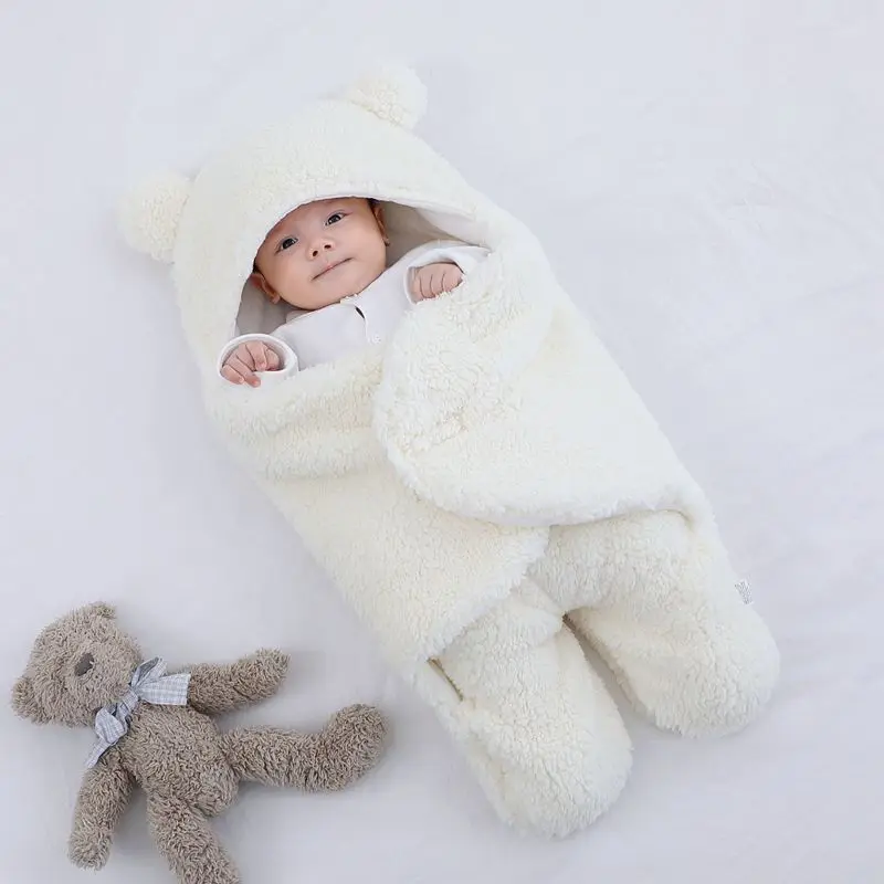 Baby Sleeping Bag Newborn Baby Wrap Blankets Fleece Newborn Receiving Envelope Blanket Infant Boys Girls Clothes Sleeping Bag