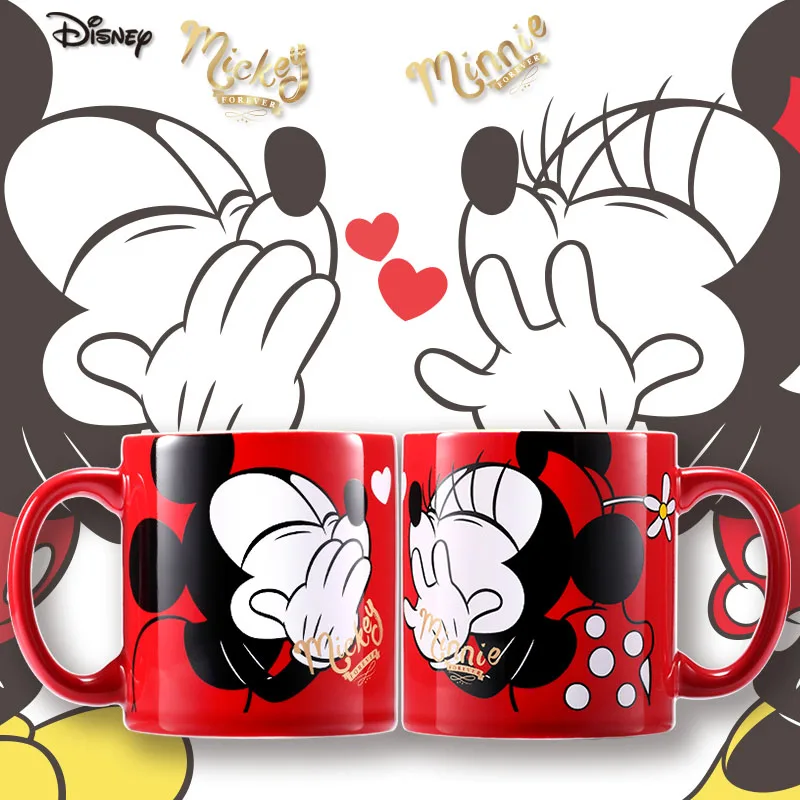 Модная кружка Disney керамическая чашка с Микки и Минни Подарочная для пар новинка
