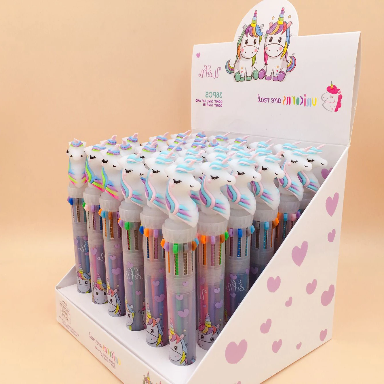 Cute Unicorn Power 10 Colors Chunky Ballpoint Pen Kawaii Rollerball Pen School Office Supply Gift Stationery Papelaria Escolar