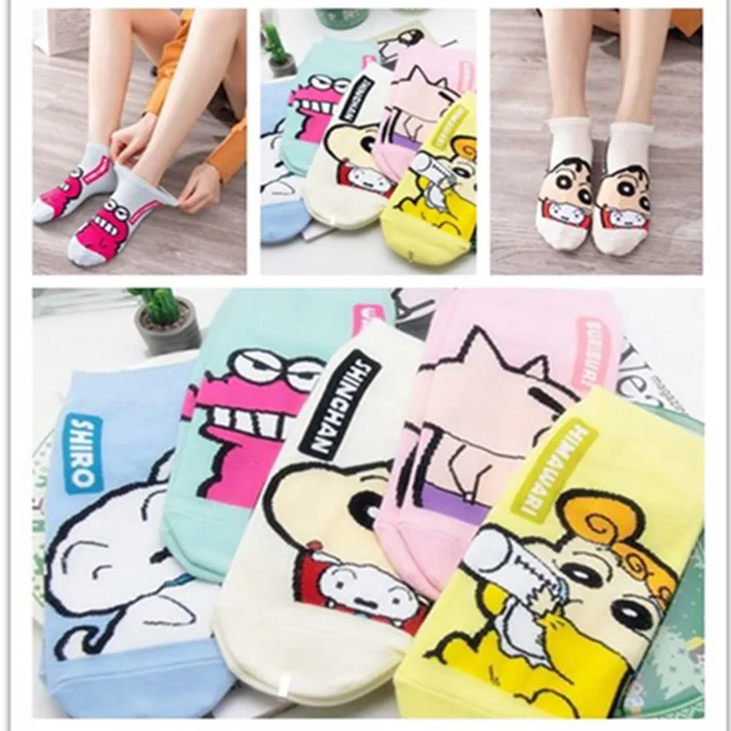 

LEOSOXS 1 packs 5 pairs of Korean straight women's socks small new cartoon cotton Japanese lovely new fashion socks recommended