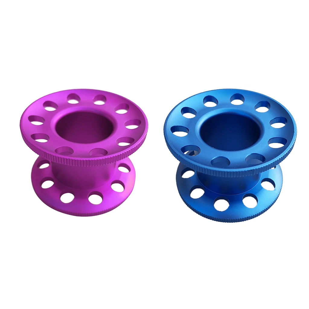 2-Counted Scuba Diving Blank Finger Spool Reel - Blue & Purple