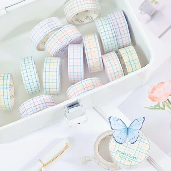 

Color Grid Series Washi Tape Set Sticky Decorative Color Scrapbook DIY Office Stationery Masking Paper Tape 1PCS