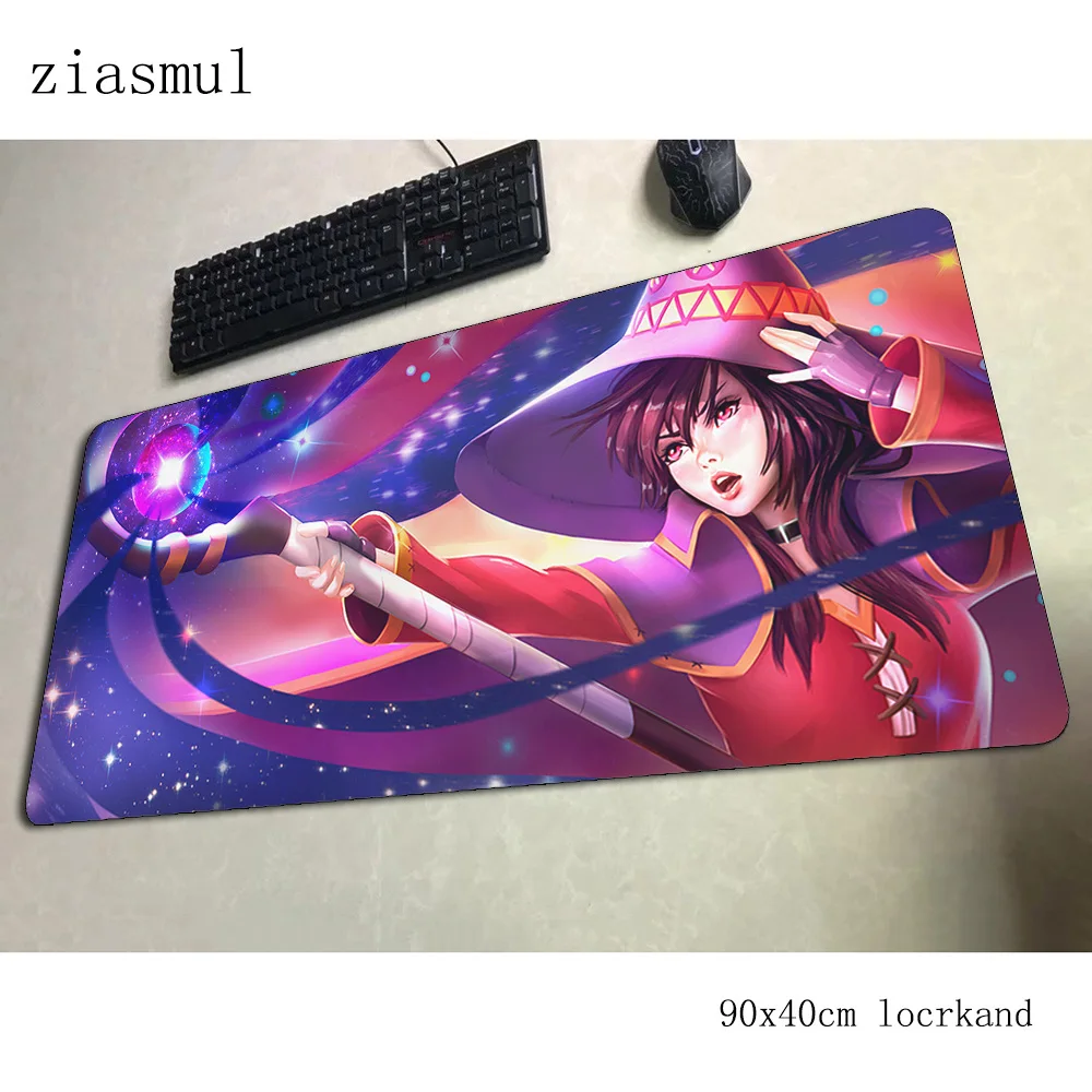 Megumin коврик для мыши толстый компьютерный геймерский коврик для мыши 900x400x3 мм большой коврик для мыши в стиле аниме эргономичный гаджет офисный стол коврики