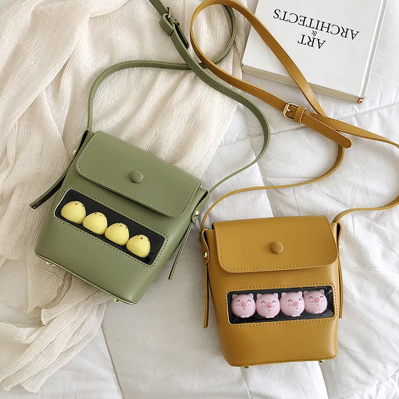 

Chickens Shoulder Bag Douyin Chicks Bucket Bag Transparent Bag New Chicks Women's Tennis into Four of Small Yellow Chicken Shoul