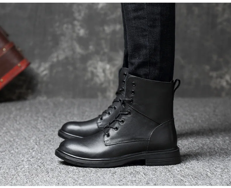 Большие размеры; мужские теплые ботинки; высокие мужские армейские ботинки; очень качественные зимние мужские ботинки из натуральной кожи; обувь из древесины; 896