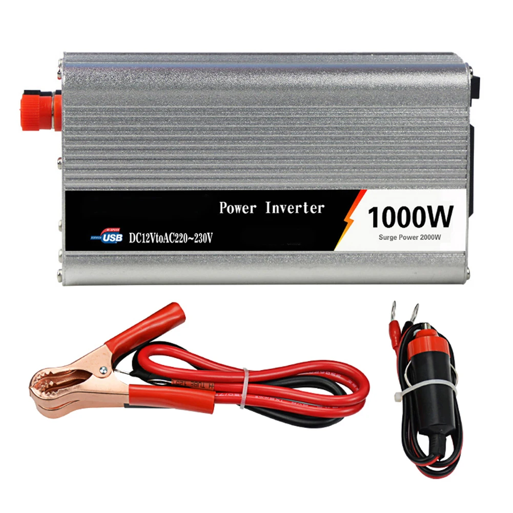 1000W солнечный DC 12 V/24 V к AC 110 V/220 V модифицированный синусоидальный автомобильный преобразователь