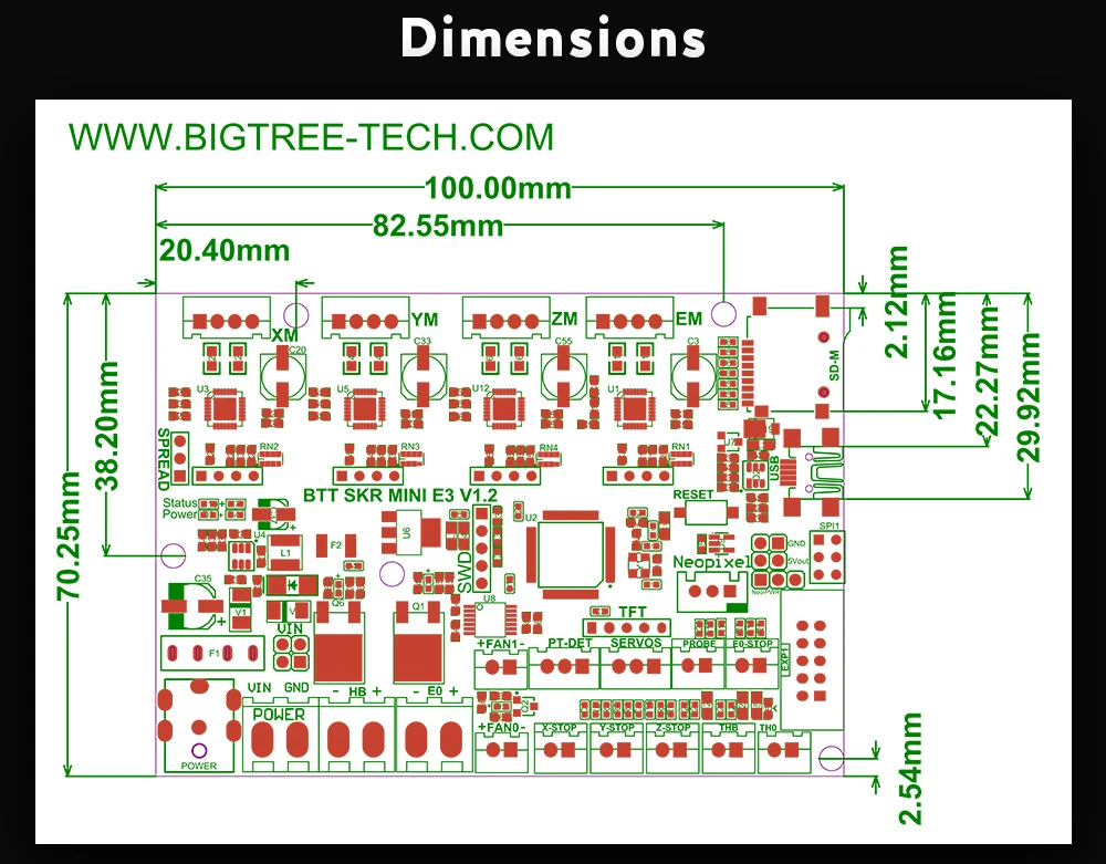 Placa de Controle com Tmc2209 e3 para Creality Bigtreetech Mini 32bit Uart Driver Peças Impressora 3d Mergulho V1.3 Ender 3 Skr e3 V1.2 7 impressora 3d mergulho skr v1.3 e3 para creality ender 3