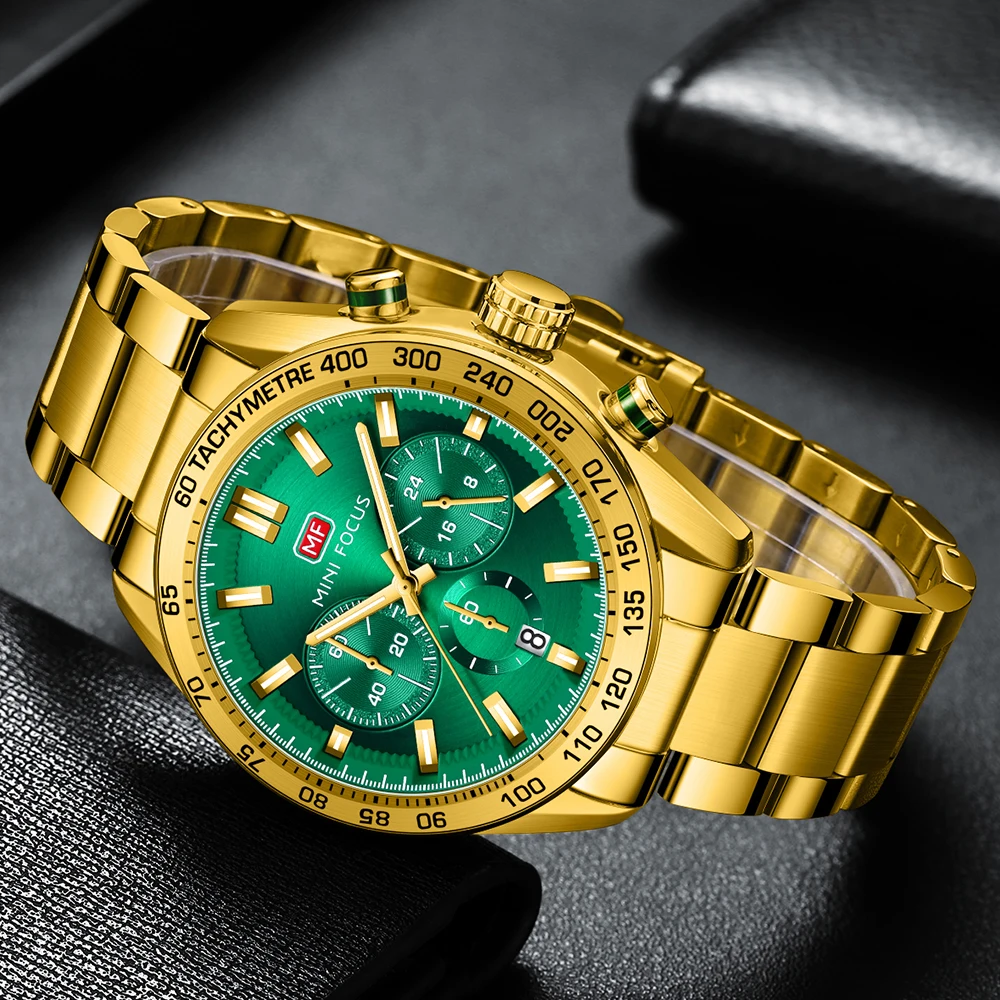 ミニエピク　スマウグ　ゴールド限定 MINI FOCUS Gold Watch for Men Fashion Stainless Steel Quartz