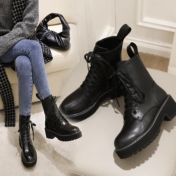 

Women ankle boots superfine fiber 22-26.5cm length autumn winter warm plush back zipper Vintage stone pattern women snow boots