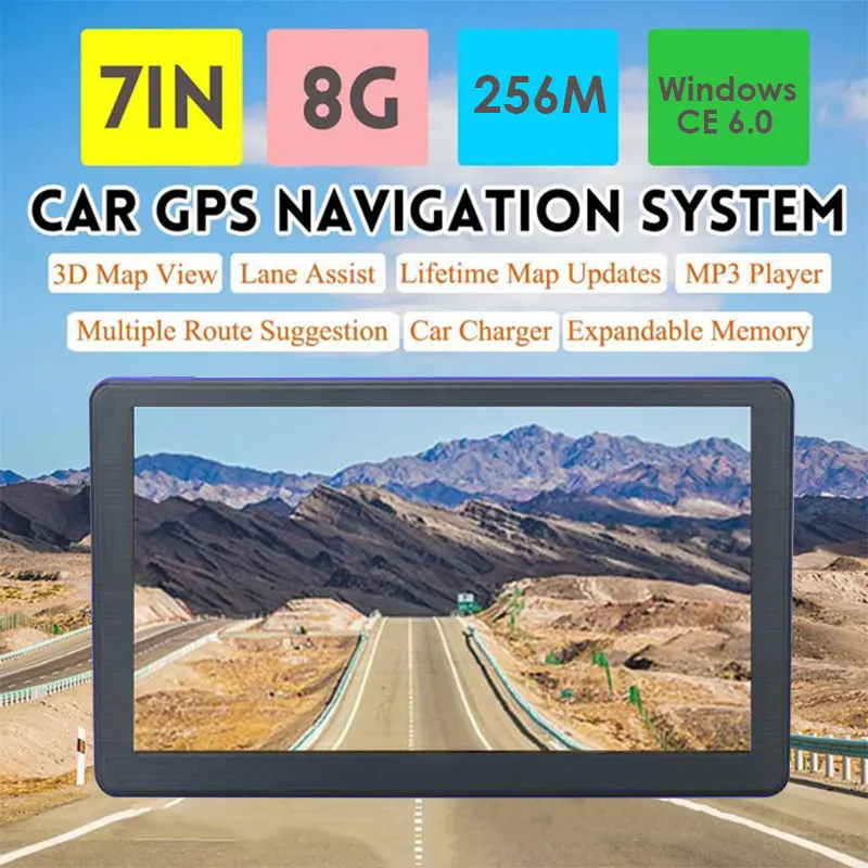 256 МБ+ 8 г навигатор HD gps Поддержка для национальных языков голосовое вещание автомобиля gps навигация пратичное планирование маршрута 7 дюймов