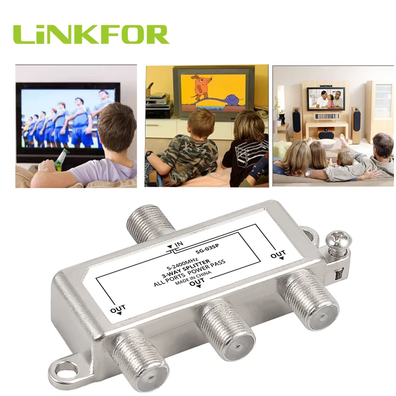 LiNKFOR 3 Way High Quality Coax Cable Splitter 1 To 3 Suitable For