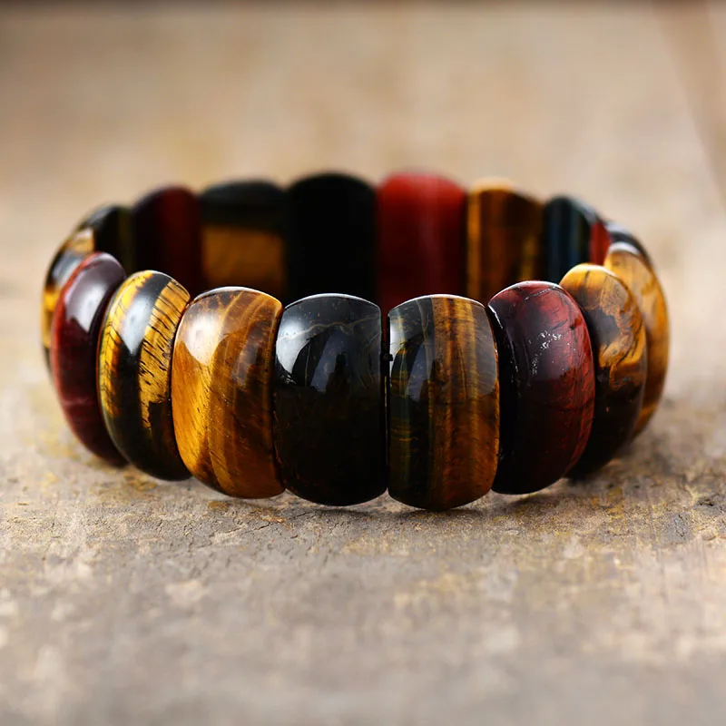 Men Stretch Bracelets Cool Tiger Eye Elastic Wristband Bracelets Natural Stone Jewelry Bijoux Couples Gifts