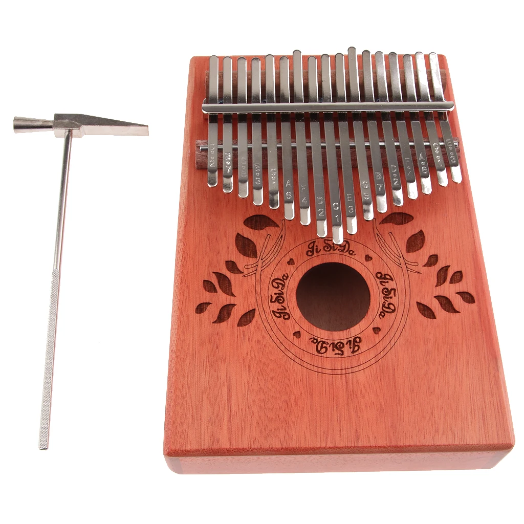 Kalimba 17 клавиш листья большой палец фортепиано рука пианино твердого красного дерева тела с Мелодия молоток вечерние сувениры
