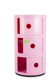 

Mini Ins Pink Bedside Table ABS Round Locker Bedroom Nightstand Nordic Storage Cabinet with Drawers Plastic Storage Rack