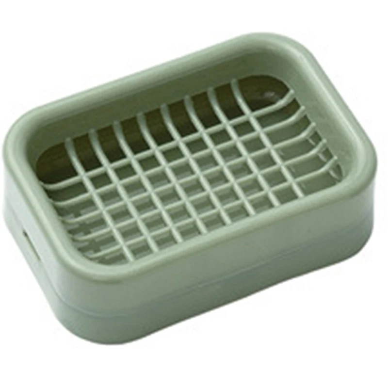 Creative Double Layer Draining Soap Holder Non-slip Soap Box Holder Soap Holder Bathroom Tray Accessories Box - Цвет: green