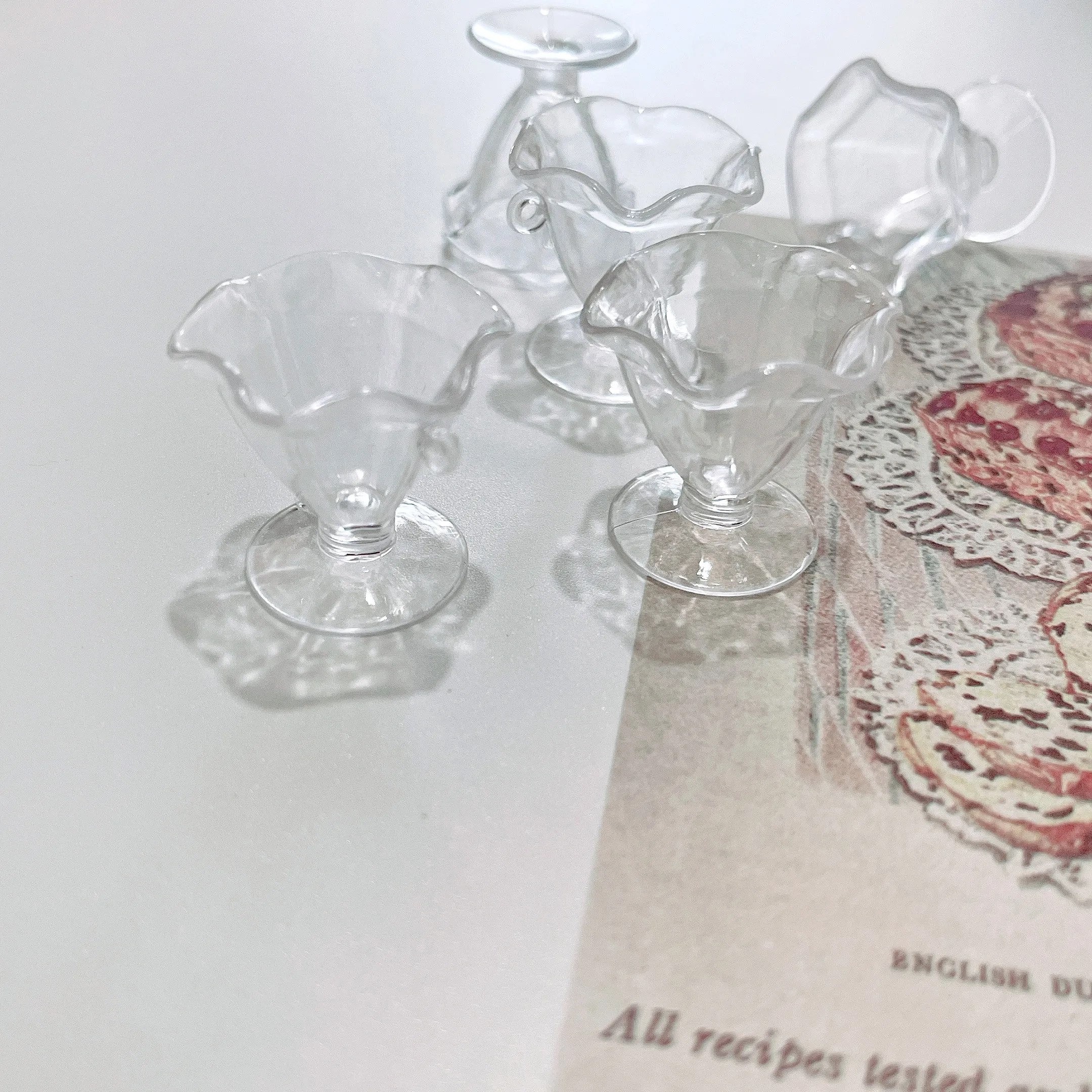20PCS/LOT Mini Cocktail Glass Bowl Fake Fruit Cup Simulation Tableware Accessories Decoration Parts DIY Model Crafts