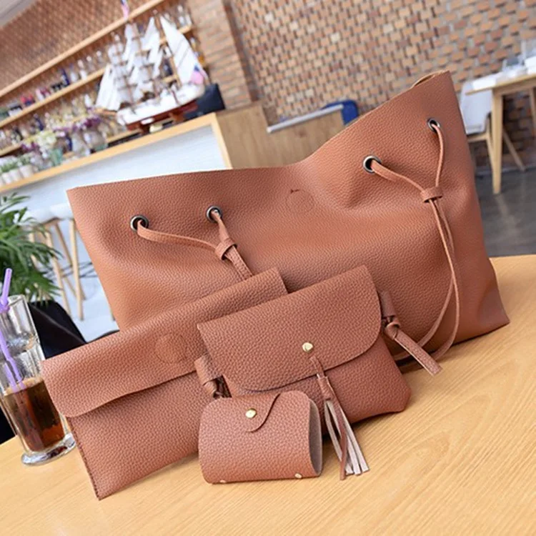 

WOMEN'S Bag 2017 New Style Four-piece Set Different Size Bags Korean-style Fashion Handbag Fashion Large Capacity Shoulder Obliq