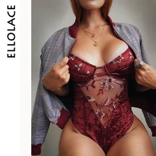 Ellolace Lace Velvet Flower Embroidery Bodysuit Women Mesh Body Fashion Patchwork Transparent Ladies Fitness Cami Sexy Bodysuit Ellolace Lace Velvet Flower Embroidery Bodysuit Women Mesh Body Fashion Patchwork Transparent Ladies Fitness Cami Sexy Bodysuit