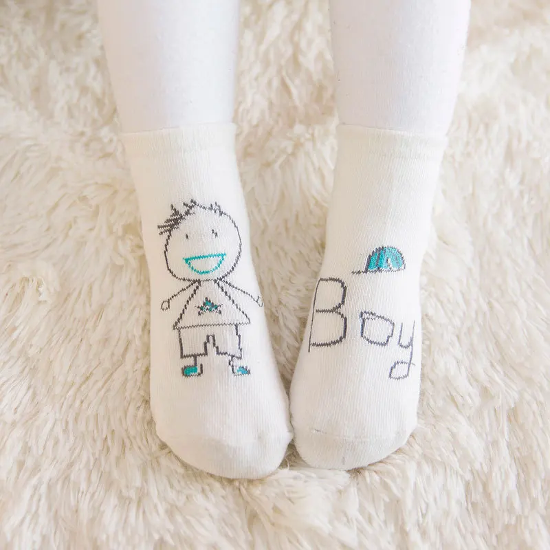 1 пара От 0 до 4 лет детских носков с рисунками животных Нескользящие весенне-осенние детские носки для мальчиков и девочек с резиновой подошвой, нескользящие носки-Тапочки - Цвет: 7