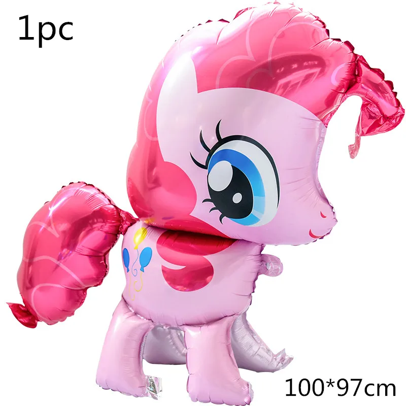 1 шт. 100*97 см Розовая лошадь пони фольгированные воздушные шары-единороги с днем рождения Единорог праздничные гелиевые шары Детские игрушки животные Globos - Цвет: 1pc