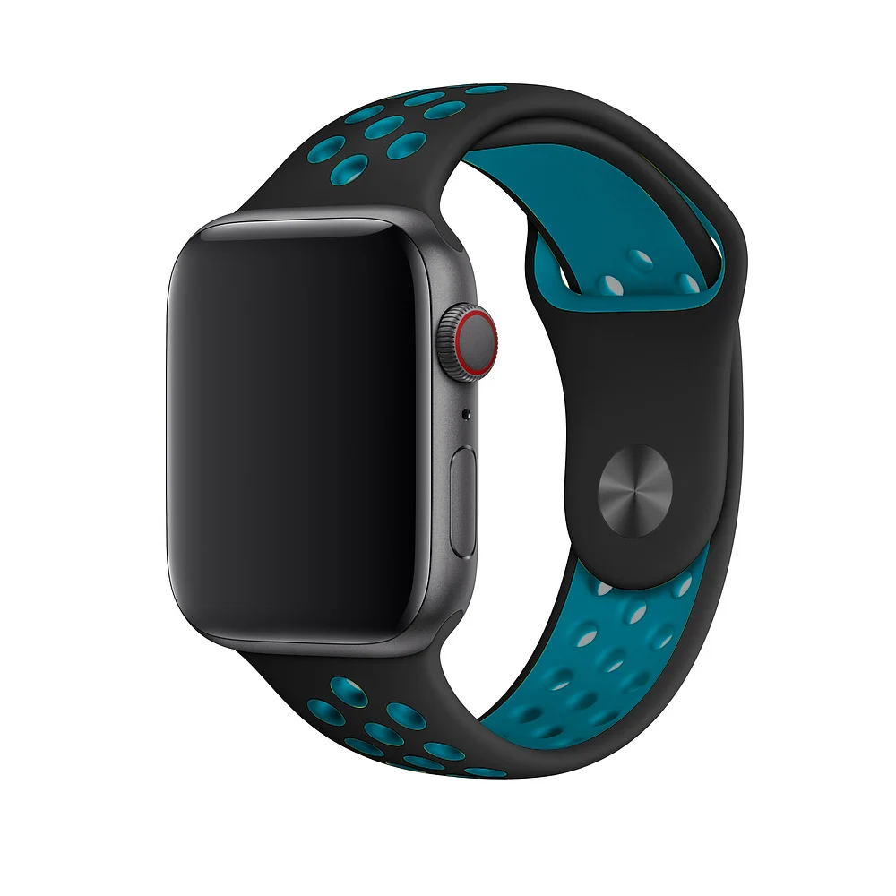 Спортивный ремешок для apple watch band 4 5 42 мм/38 мм iwatch band 44 мм/40 мм ремешок силиконовый браслет дышащий ремешок для часов серии 5 4 3 2 - Цвет ремешка: Black lake green hil