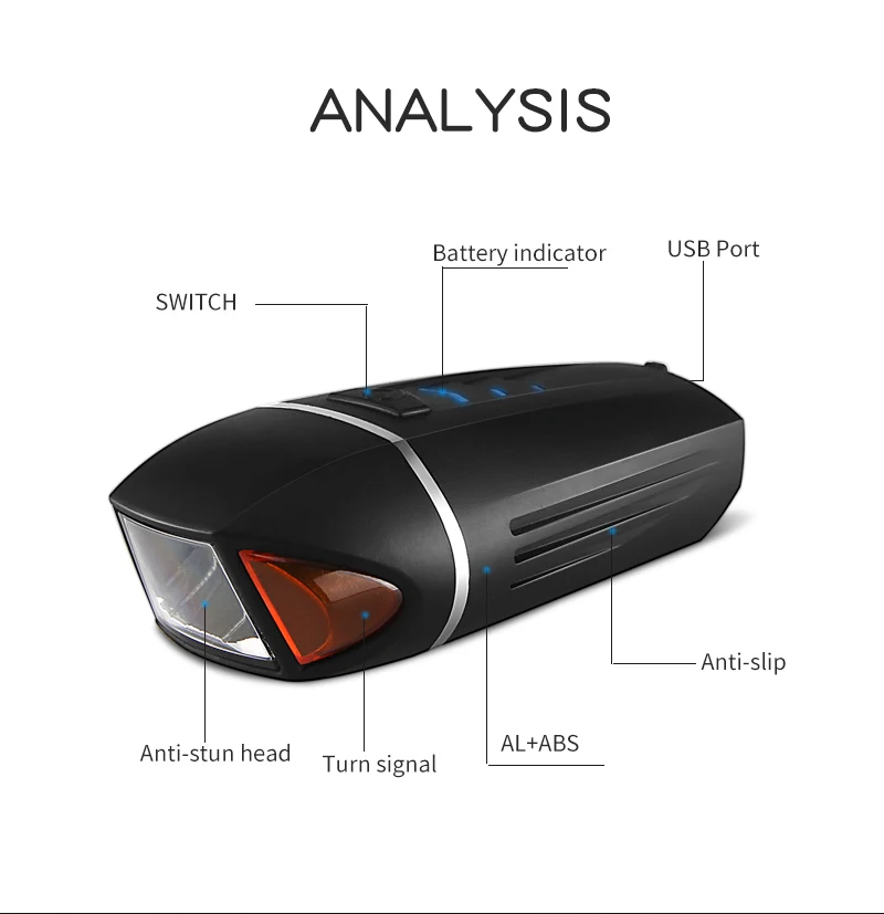 Remote Flashlight For Bicycle Alarm Bell Horn Bike Light Front Head Cycling Lamp USB Rechargeable Road MTB Bicycle Light Lantern