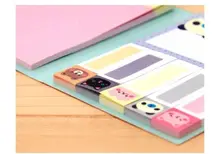 2Pcs Pocket Sticky Notes Marker Flags Bookmark Memo Point It Cute Animals Mini Stikers