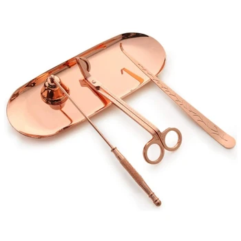 

4 in 1 Candle Accessory Set -Candle Wick Trimmer,Wick Dipper, Wick Snuffer ,Tray