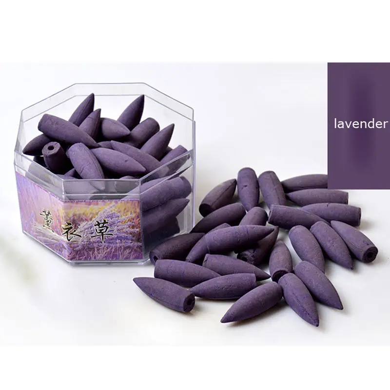 Lavender F дроссельной заслонки 70 шт./кор. обратного Ладан конусов больших размеров 9 ароматы здоровья башня Ладан 3,5 см Tibetal конус Ладан аромат для дома - Аромат: Lavender