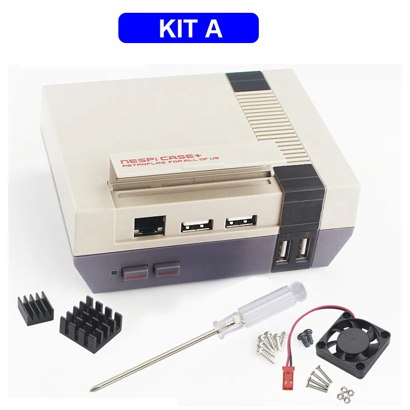 Чехол NESPi + (Plus) Raspberry Pi 3 Model B (B Plus) коробка вентилятор геймпад для Retropie игры NES FS