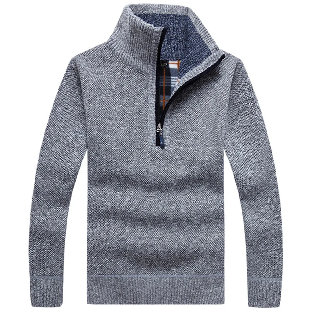 2020 Men's Thick Warm Knitted Pullovers Autumn Solid Long Sleeve Turtleneck Sweaters Half Zip Warm Fleece Winter Comfy Coat Male 2020 Men's Thick Warm Knitted Pullovers Autumn Solid Long Sleeve Turtleneck Sweaters Half Zip Warm Fleece Winter Comfy Coat Male