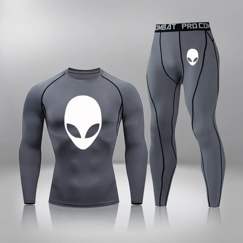 Men Ski Clothing Underwear  2 Sets Quick Drying Moisture Absorbent Elastic Male Panties Tights Underwear Warm Compression Sport 3
